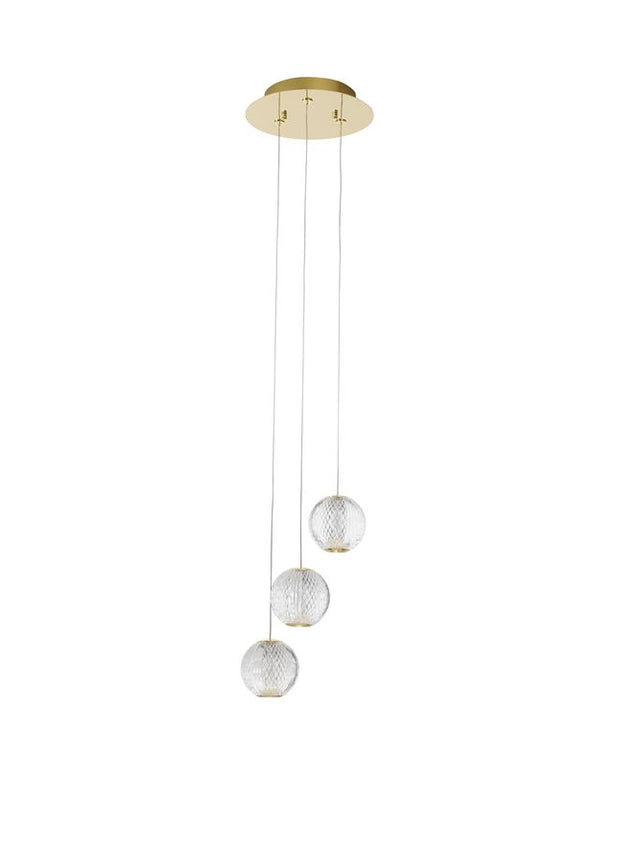 BRILLANTE Triac Dimmable Gold Aluminium & Acrylic LED 16 Watt 230 Volt 665Lm 3200K IP20 D: 22 H: 120 cm Adjustable Height