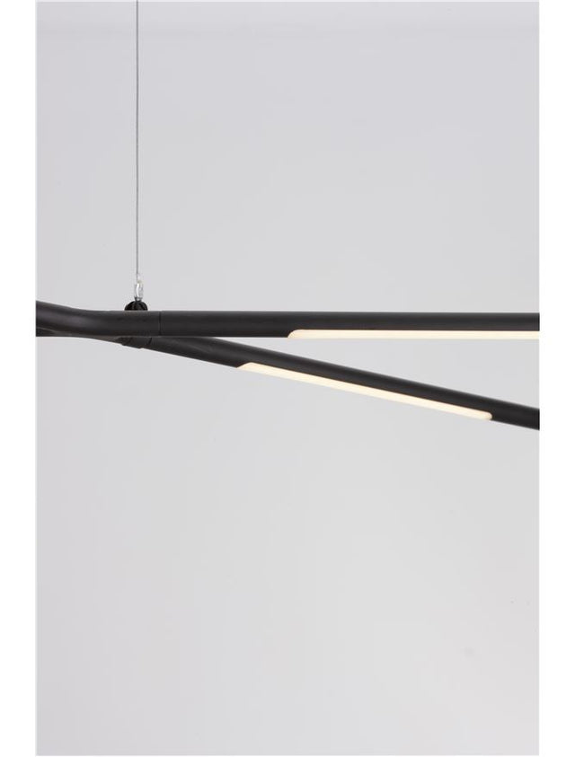 RACCIO Triac Dimmable Black Metal & Acrylic LED 27 Watt 230 Volt 1308Lm 3000K IP20 L: 115 W: 53 H: 200 cm Adjustable Height