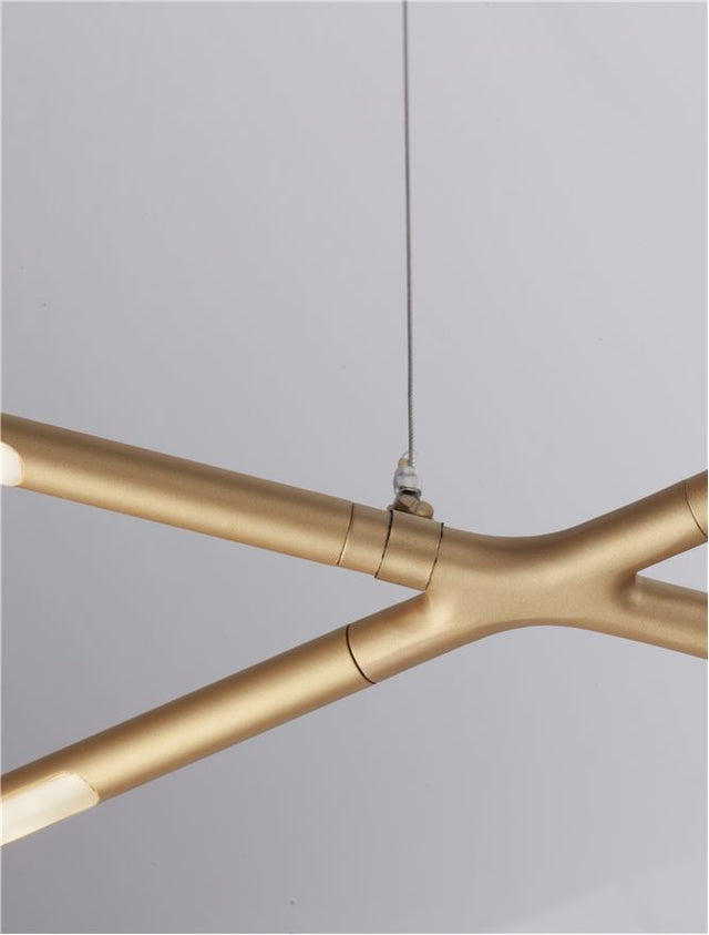 RACCIO Triac Dimmable Brass Gold Metal & Acrylic LED 27 Watt 230 Volt 1308Lm 3000K IP20 L: 115 W: 53 H: 200 cm Adjustable Height