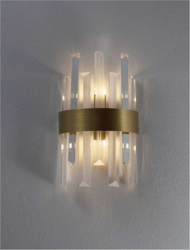 CROWN Satin Gold Metal Clear Crystal (7 pcs) LED G9 1x5 Watt 230 Volt IP20 Bulb Excluded L: 18 W: 9 H: 30 cm