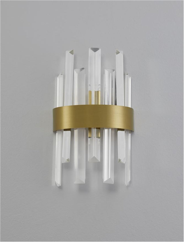 CROWN Satin Gold Metal Clear Crystal (7 pcs) LED G9 1x5 Watt 230 Volt IP20 Bulb Excluded L: 18 W: 9 H: 30 cm