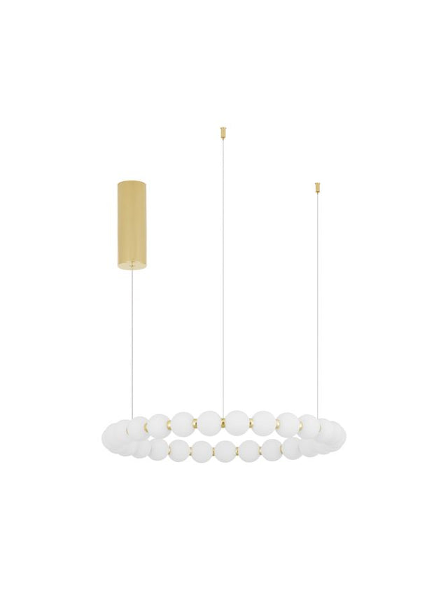 PERLA Triac Dimmable Gold Metal & Opal Glass LED 56 Watt 230 Volt 4732Lm 3000K IP20 D: 62 H: 200 cm Adjustable Height