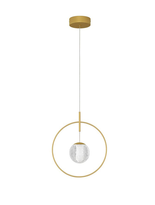 ATOS Satin Gold Aluminium & Acrylic LED 7 Watt 230 Volt 752Lm 3000K IP20 D: 30 H: 160 cm Adjustable Height