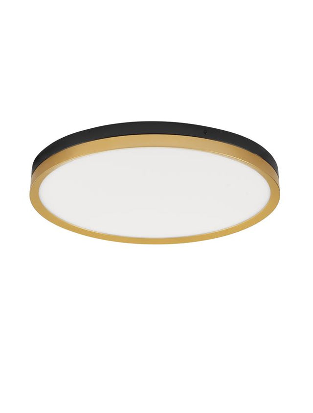 CANTRIA Black & Brass Gold Metal & Acrylic LED 38 Watt 230 Volt 2198Lm 3000K IP20 D: 50 H: 5 cm