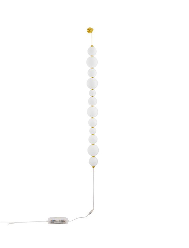 PERLA Triac Dimmable Gold Metal & Opal Glass LED 42 Watt 230 Volt 3958Lm 3000K IP20 Cable Length: 310 cm D: 10 W: 9 H: 105 cm