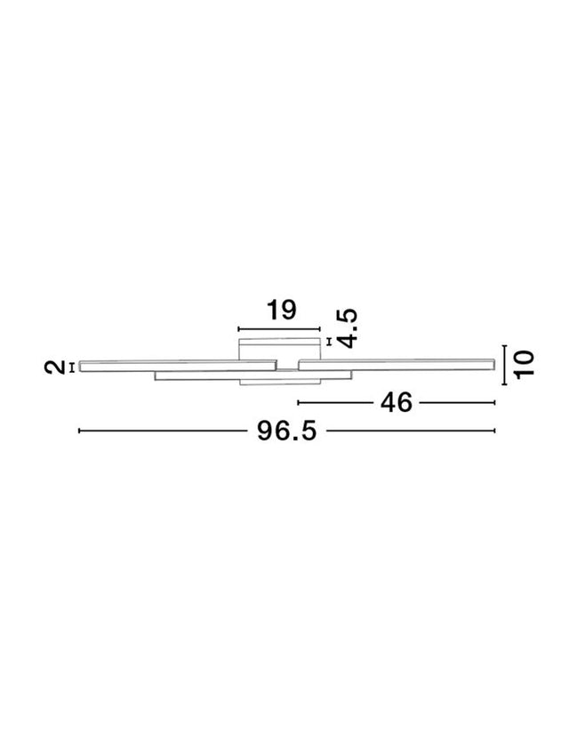 CHART Matt Black Aluminium & Acrylic LED 31 Watt 220-240 Volt 2077Lm 3000K IP44 L: 96.5 W: 9 H: 10 cm