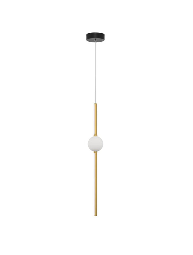 ACROBAT Black & Gold Aluminium Opal Glass LED 19 Watt 230 Volt 1131Lm 3000K IP20 D: 12 H: 120 cm Adjustable Height