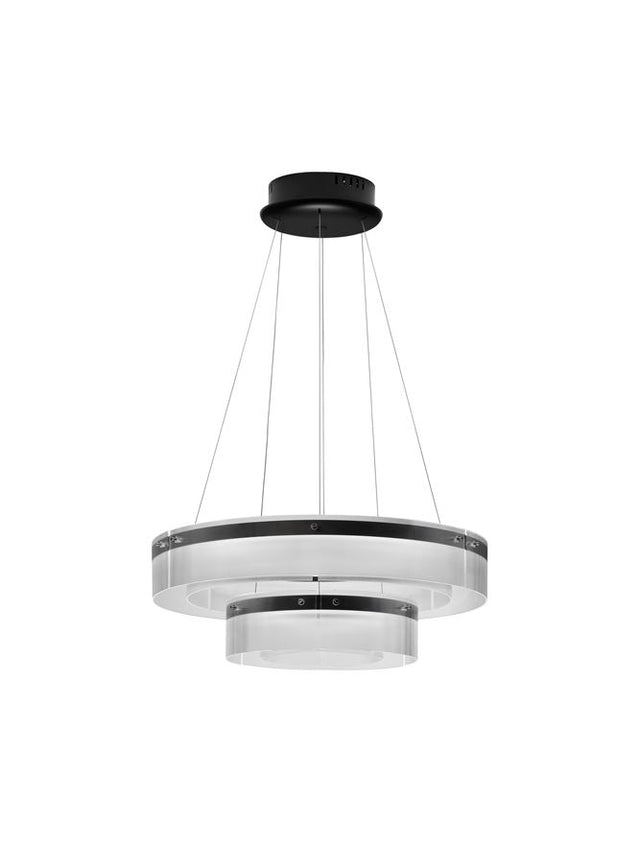 PAULINE Triac Dimmable Sandy Black Aluminium & Clear Glass LED 72 Watt 230 Volt 4528Lm 3000K IP20 D: 70 H: 180 cm Adjustable Height