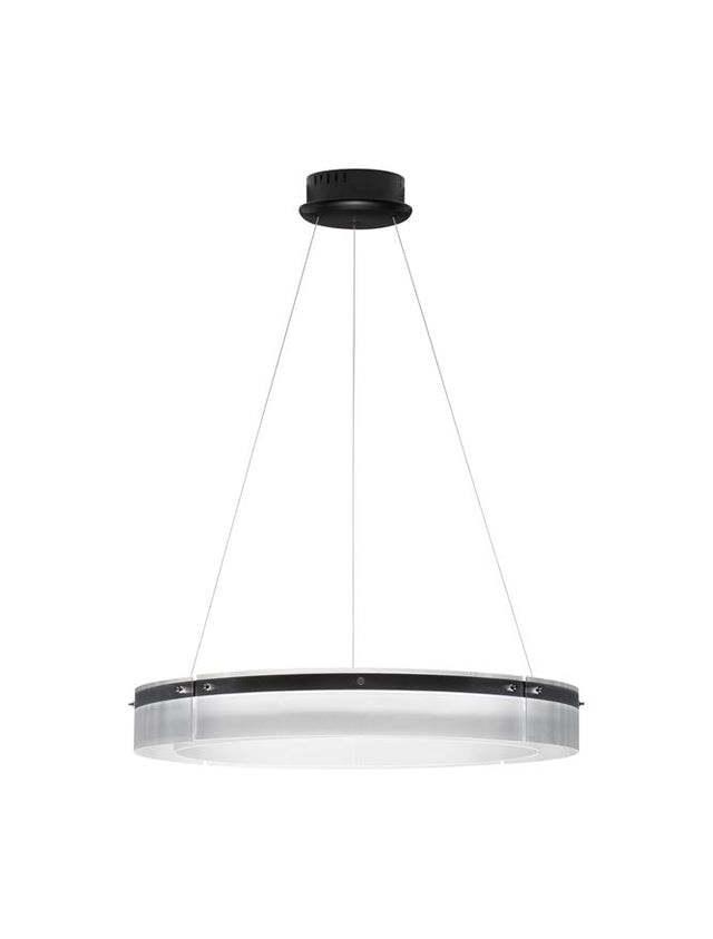 PAULINE Triac Dimmable Sandy Black Aluminium & Clear Glass LED 55 Watt 230 Volt 3517Lm 3000K IP20 D: 85 H: 180 cm Adjustable Height