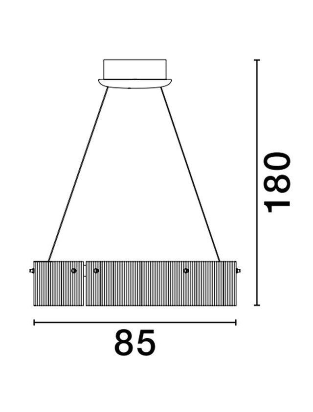 PAULINE Triac Dimmable Sandy Black Aluminium & Clear Glass LED 55 Watt 230 Volt 3517Lm 3000K IP20 D: 85 H: 180 cm Adjustable Height