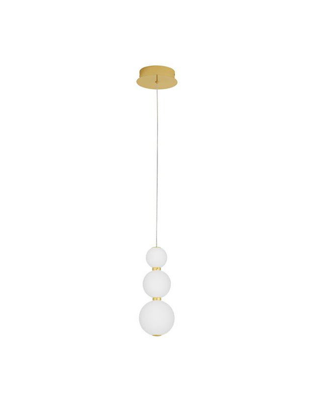 PERLA Gold Metal & Opal Glass LED 11 Watt 230 Volt 963Lm 3000K IP20 D: 10 H: 150 cm Adjustable Height