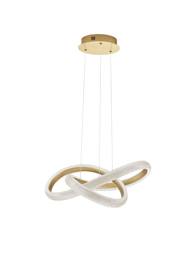 MEDORA Traic Dimmable Brass Gold Aluminiun & Acrylic LED 41.5 Watt 230 Volt 3600Lm 3000K IP20 D: 52.5 H: 120 cm Adjustable height