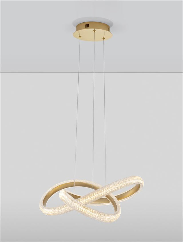 MEDORA Traic Dimmable Brass Gold Aluminiun & Acrylic LED 41.5 Watt 230 Volt 3600Lm 3000K IP20 D: 52.5 H: 120 cm Adjustable height