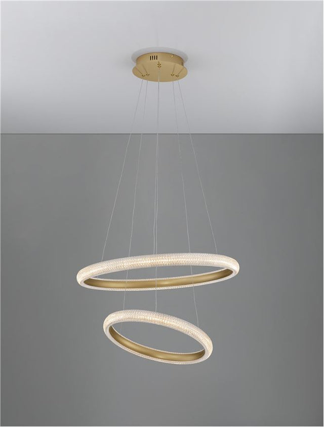 MEDORA Traic Dimmable Brass Gold Aluminiun & Acrylic LED 41.5 Watt 230 Volt 3500Lm 3000K IP20 D1: 36.5 D2: 59 H: 120 cm Adjustable height & Rotating