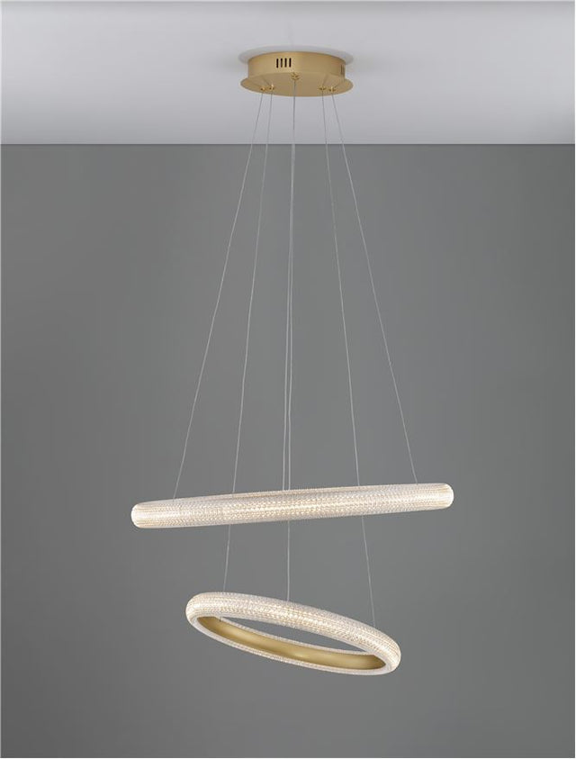 MEDORA Traic Dimmable Brass Gold Aluminiun & Acrylic LED 41.5 Watt 230 Volt 3500Lm 3000K IP20 D1: 36.5 D2: 59 H: 120 cm Adjustable height & Rotating