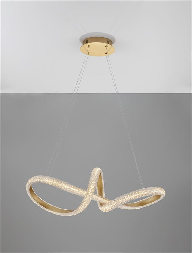 MEDORA Traic Dimmable Brass Gold Aluminiun & Acrylic LED 42 Watt 230 Volt 3400Lm 3000K IP20 D: 75.5 H: 120 cm Adjustable height