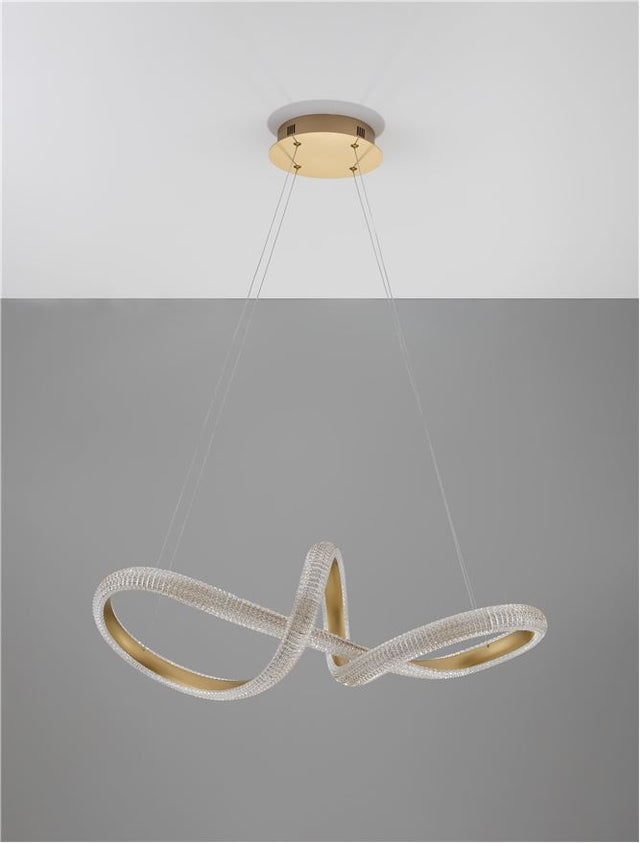 MEDORA Traic Dimmable Brass Gold Aluminiun & Acrylic LED 42 Watt 230 Volt 3400Lm 3000K IP20 D: 75.5 H: 120 cm Adjustable height