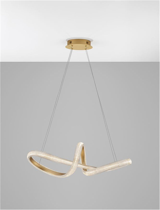 MEDORA Traic Dimmable Brass Gold Aluminiun & Acrylic LED 42 Watt 230 Volt 3400Lm 3000K IP20 D: 75.5 H: 120 cm Adjustable height