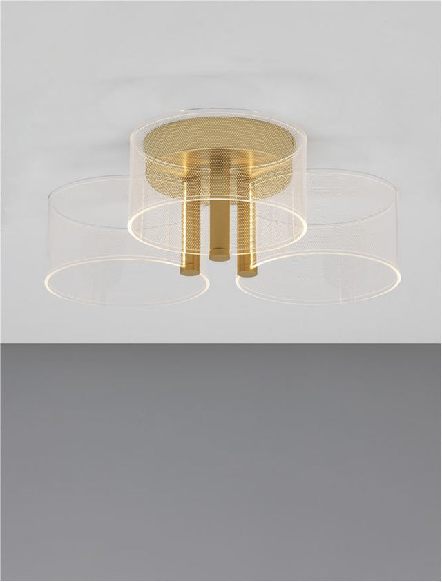 GATLIN Brass Gold Metal & Acrylic LED 21 Watt 230 Volt 950Lm 3000K IP20 D: 44 H: 15.2 cm