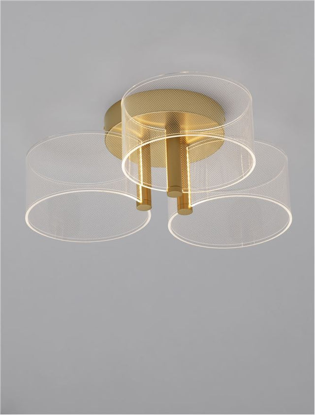 GATLIN Brass Gold Metal & Acrylic LED 21 Watt 230 Volt 950Lm 3000K IP20 D: 44 H: 15.2 cm