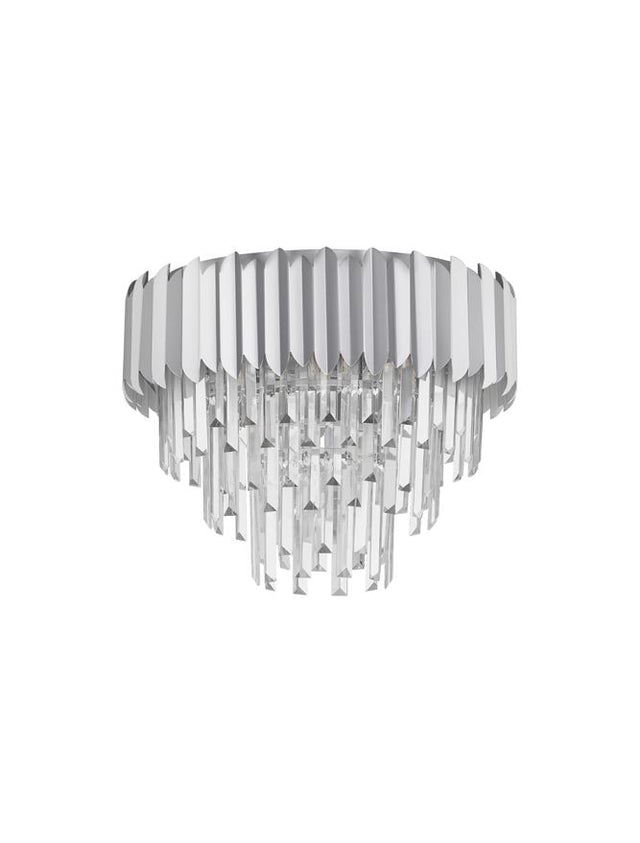 MAGNOLIA Chrome Aluminum & Crystal LED E14 6x5 Watt 230 Volt IP20 Bulb Excluded D: 50 H: 39.5 cm