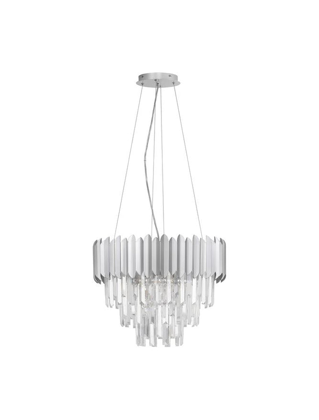 MAGNOLIA Chrome Aluminum & Crystal LED E14 6x5 Watt 230 Volt IP20 Bulb Excluded D: 50 H: 120 cm Adjustable height