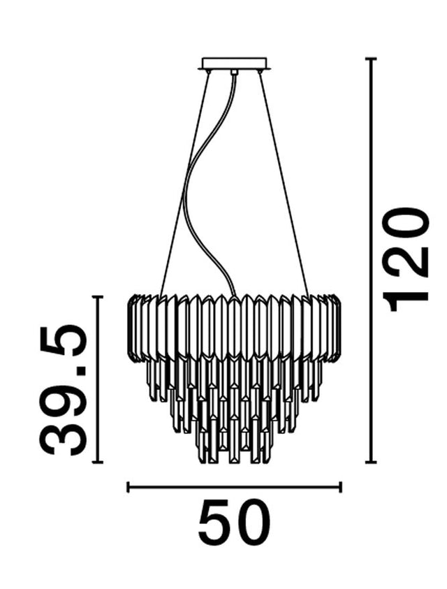 MAGNOLIA Chrome Aluminum & Crystal LED E14 6x5 Watt 230 Volt IP20 Bulb Excluded D: 50 H: 120 cm Adjustable height