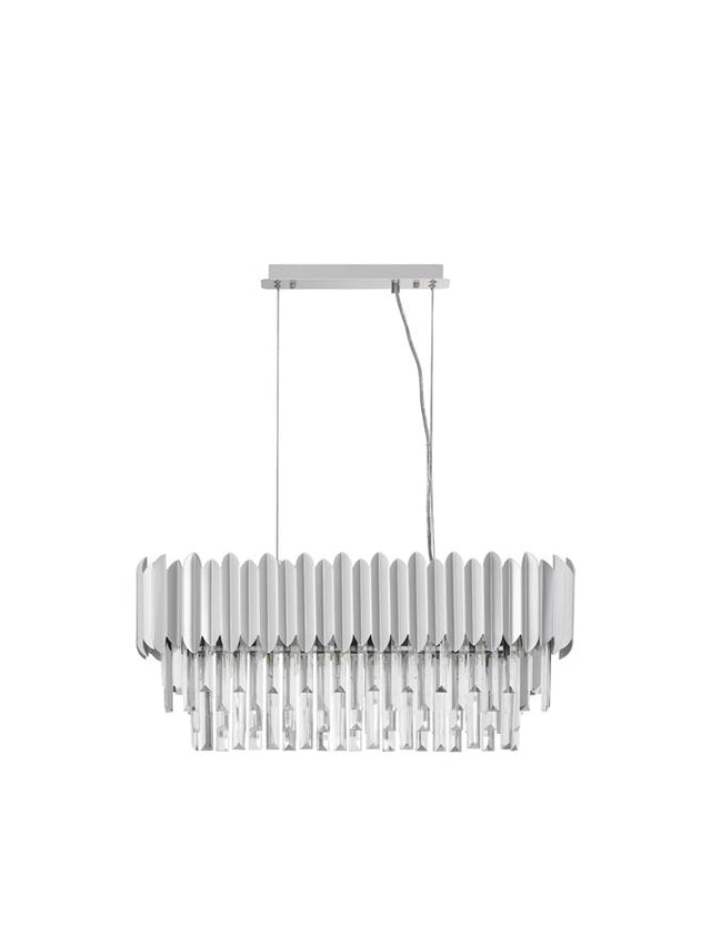 MAGNOLIA Chrome Aluminum & Crystal LED E14 5x5 Watt 230 Volt IP20 Bulb Excluded L: 70 W: 25 H: 120 cm Adjustable Height