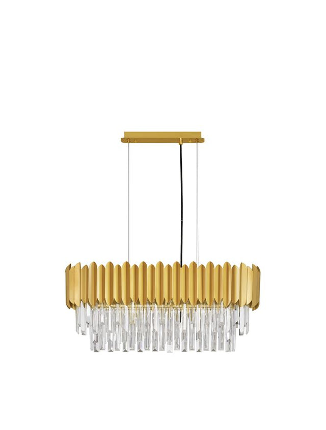 MAGNOLIA Gold Aluminum & Crystal LED E14 5x5 Watt 230 Volt IP20 Bulb Excluded L: 70 W: 25 H: 120 cm Adjustable Height