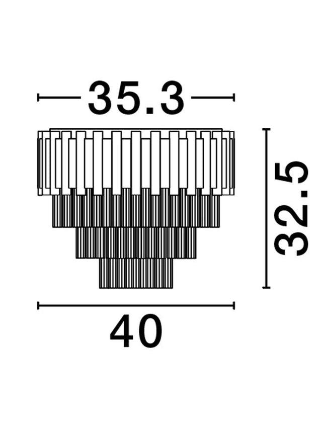 MAGNOLIA Gold Aluminum & Crystal (96 pcs) LED E14 5x5 Watt 230 Volt IP20 Bulb Excluded D: 40 H: 32.5 cm