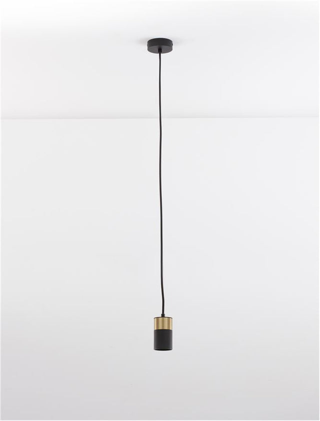 PONGO Sandy Black & Gold Aluminium LED GU10 1x10 Watt 230 Volt IP20 Bulb Excluded D: 5.6 H1: 9.5 H2: 160 cm