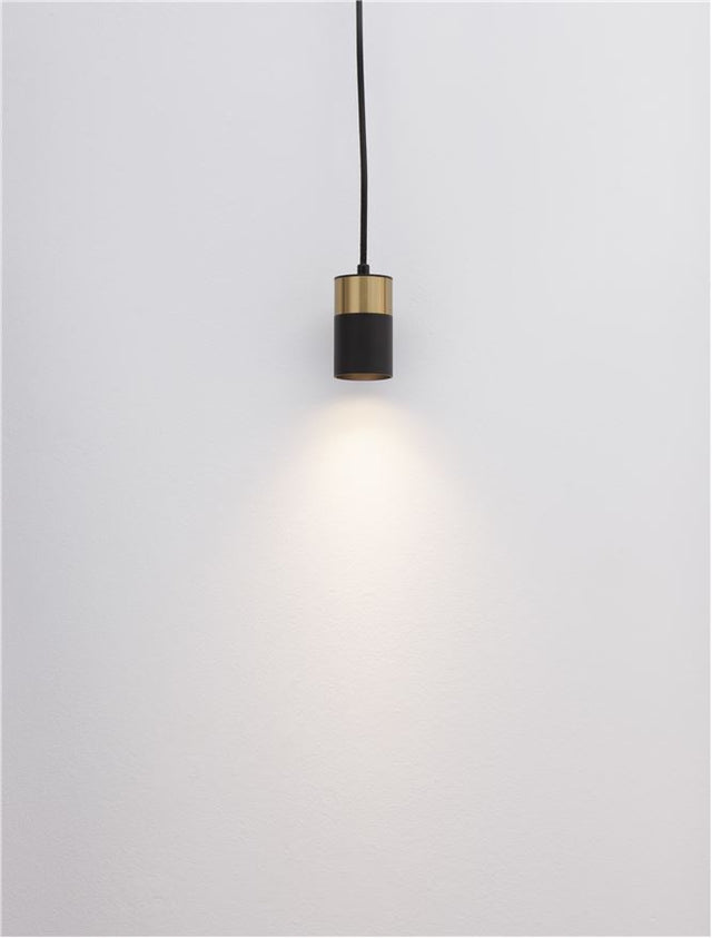 PONGO Sandy Black & Gold Aluminium LED GU10 1x10 Watt 230 Volt IP20 Bulb Excluded D: 5.6 H1: 9.5 H2: 160 cm