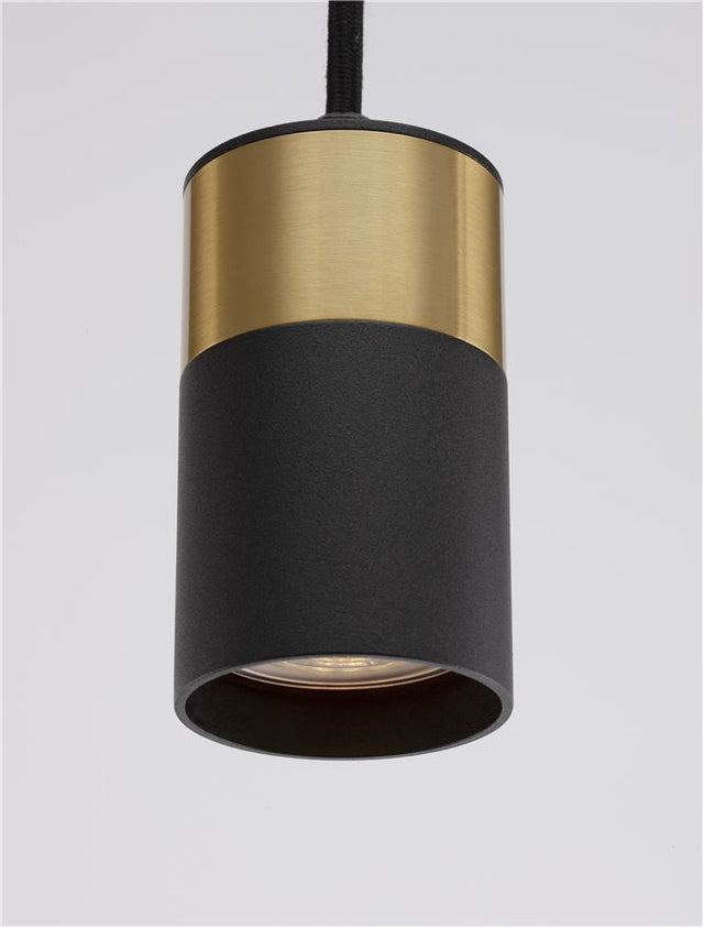 PONGO Sandy Black & Gold Aluminium LED GU10 1x10 Watt 230 Volt IP20 Bulb Excluded D: 5.6 H1: 9.5 H2: 160 cm