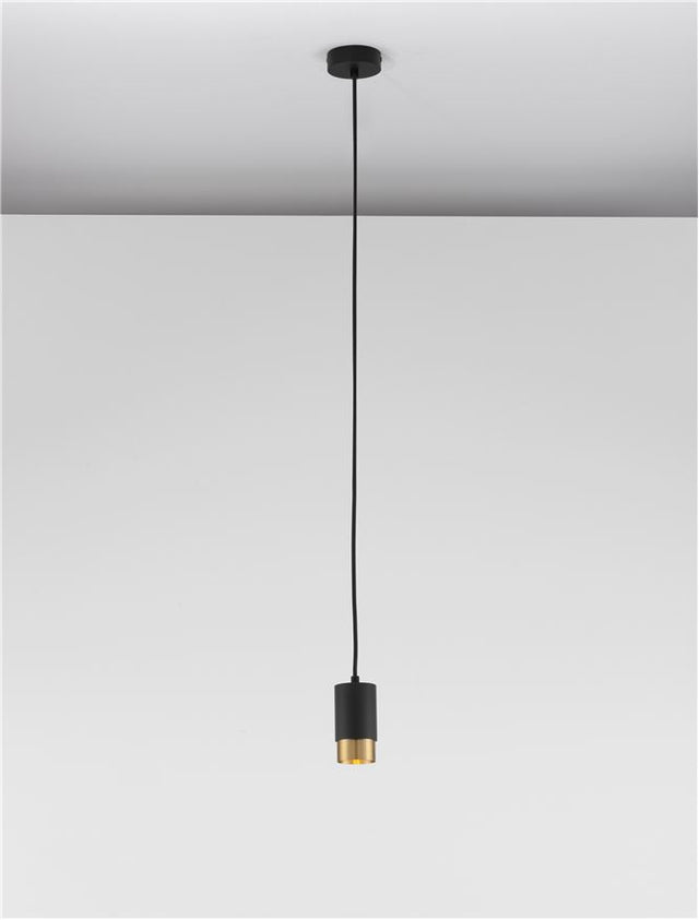 PONGO Sandy Black & Gold Aluminium LED GU10 1x10 Watt 230 Volt IP20 Bulb Excluded D: 5.9 H1: 10.8 H2: 160.8 cm