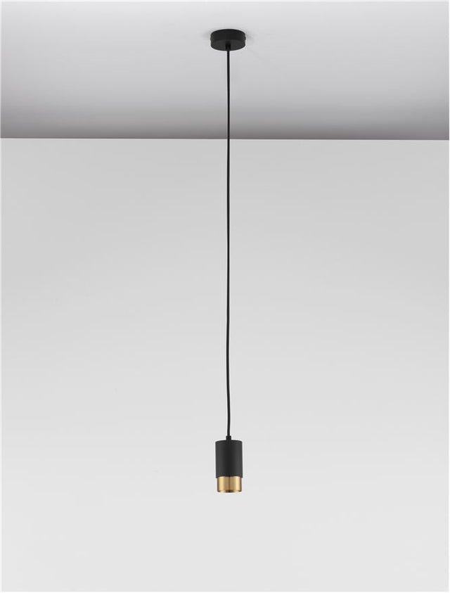 PONGO Sandy Black & Gold Aluminium LED GU10 1x10 Watt 230 Volt IP20 Bulb Excluded D: 5.9 H1: 10.8 H2: 160.8 cm