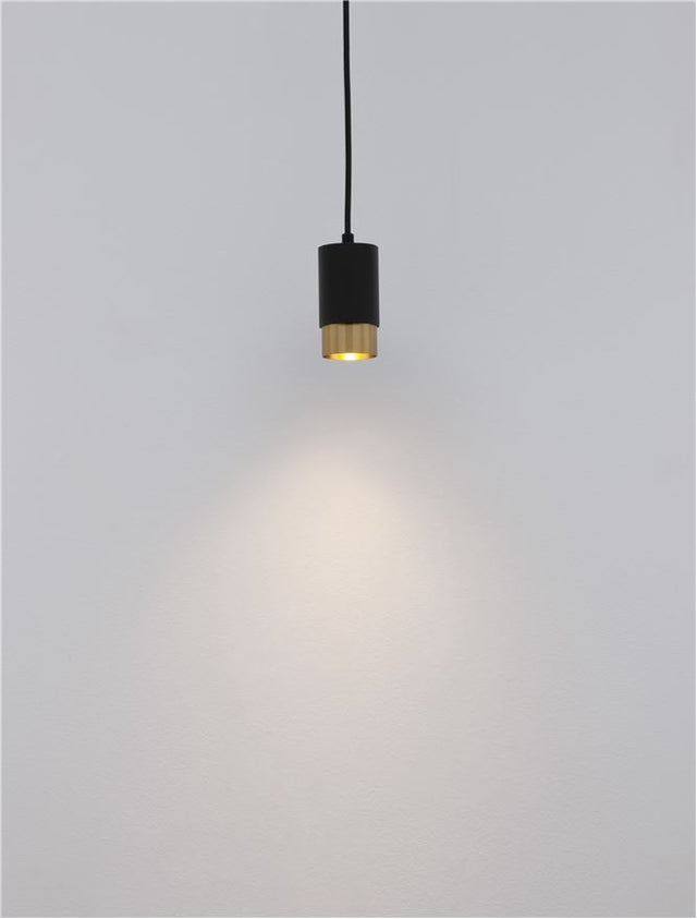 PONGO Sandy Black & Gold Aluminium LED GU10 1x10 Watt 230 Volt IP20 Bulb Excluded D: 5.9 H1: 10.8 H2: 160.8 cm