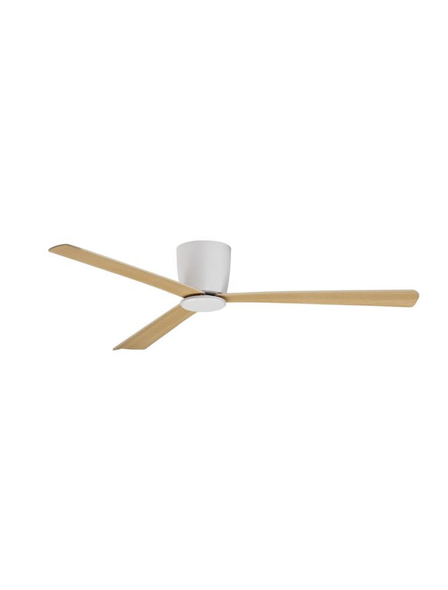 DELL Fan White Aluminium Teak Wood ABS Blades D: 121.9 cm H: 18.2 cm 6