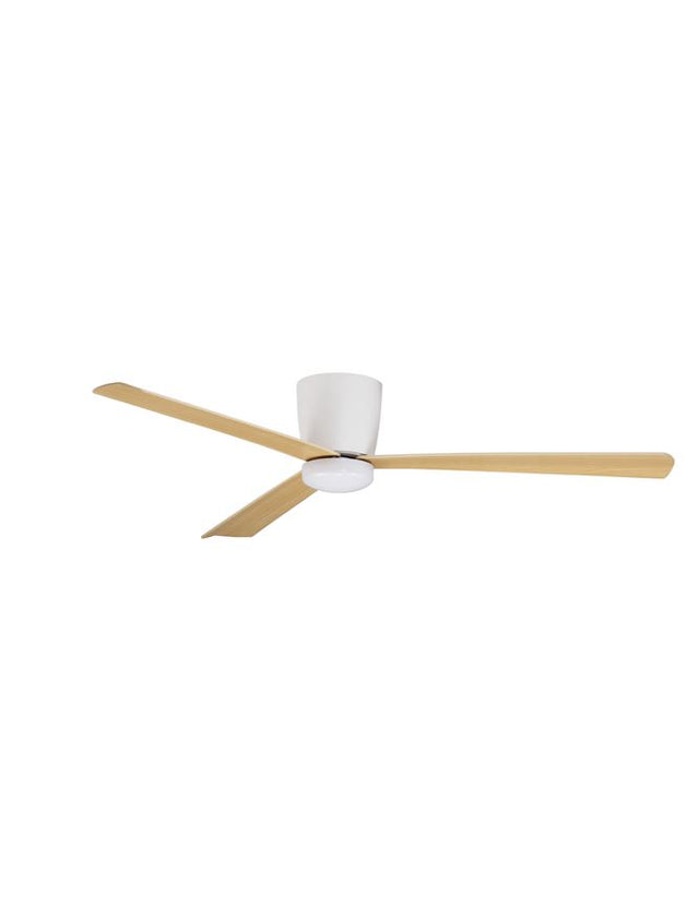 DELL Fan White Aluminium Teak Wood ABS Blades D: 121.9 cm H: 18.2 cm 6