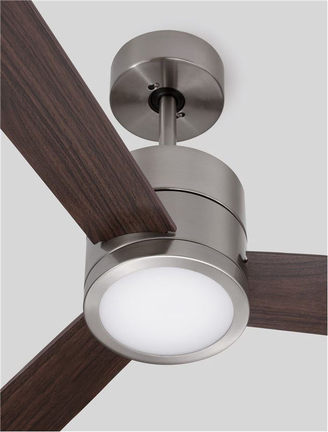 AXEL Fan Stainless Aluminium Teak & Walnut Plywood D: 137.1 cm H: 38.2 cm 6 Speed Remote