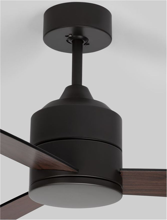 AXEL Fan Black Aluminium Black & Walnut Plywood D: 137.1 cm H: 38.2 cm 6 Speed Remote