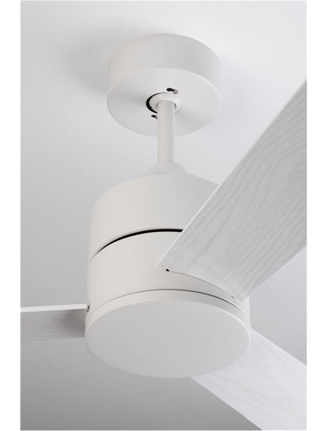 AXEL Fan White Aluminium White & Oak Plywood D: 137.1 cm H: 38.2 cm 6 Speed Remote