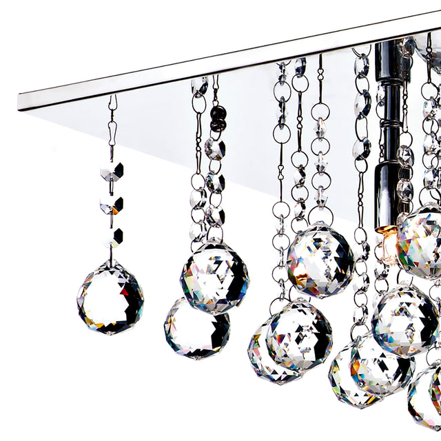 Abacus 8 Light Flush Polished Chrome Crystal