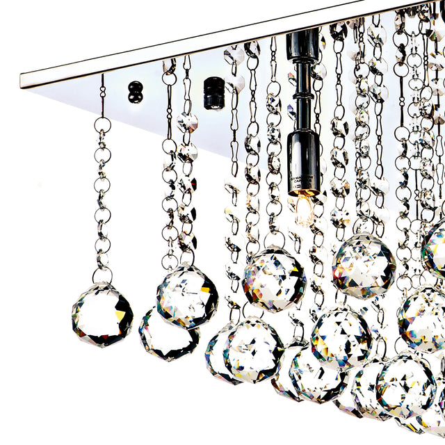 Abacus 5 Light Flush Polished Chrome Crystal