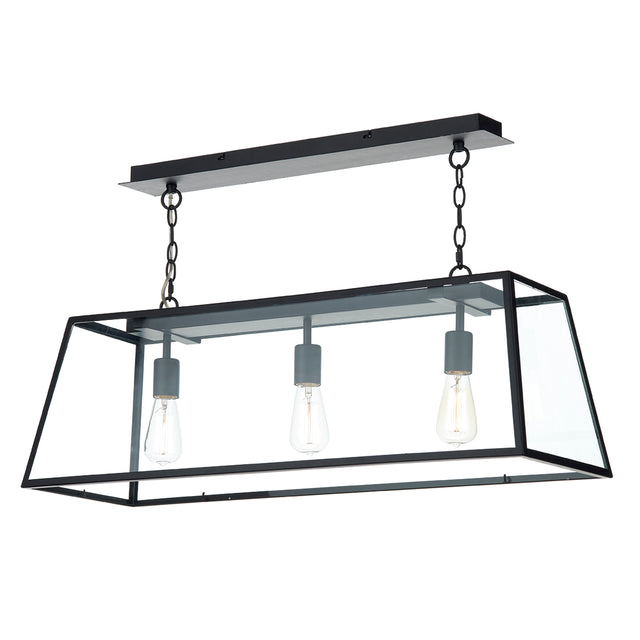 Academy 3 Light Pendant Black