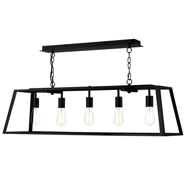 Academy 5 Light Pendant Black