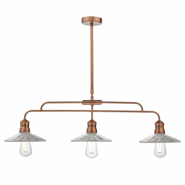 Adeline Bar Pendant Brushed Copper & Glass