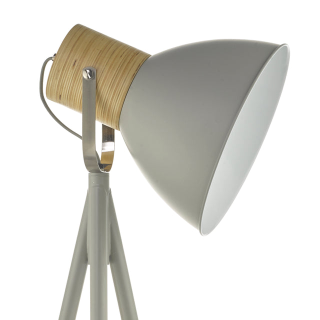 Adna Floor Lamp Grey & Natural Wood