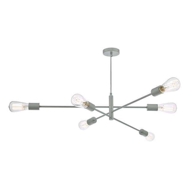 Alana 6 Light Armed Fitting Matt Grey