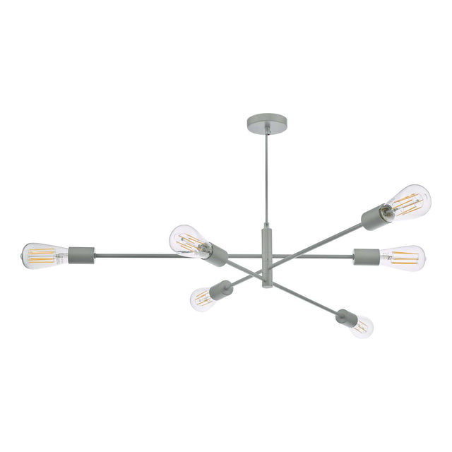 Alana 6 Light Armed Fitting Matt Grey