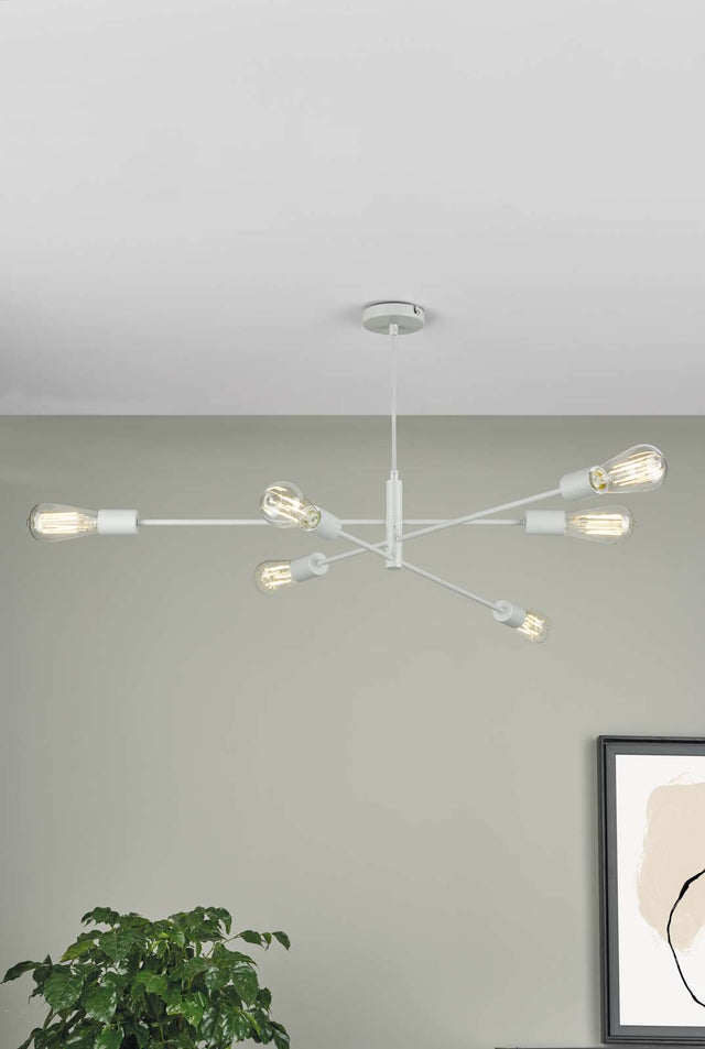 Alana 6 Light Armed Fitting Matt Grey